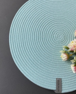 Фото из отзыва к Шнур плетёный 5 мм мятный с сердечником