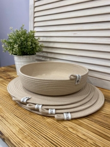 Фото из отзыва к Шнур плетёный 5 мм песочный с сердечником