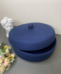 Фото из отзыва к Шнур плетёный 5 мм синий тёмный с сердечником