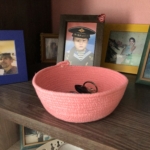 Фото из отзыва к Шнур плетёный 5 мм розовый персик с сердечником