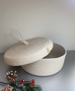 Фото из отзыва к Шнур плетёный 5 мм песочный с сердечником