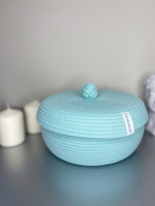 Фото из отзыва к Шнур плетёный 5 мм мятный с сердечником