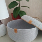 Фото из отзыва к Шнур вязаный 5 мм серый светлый с сердечником