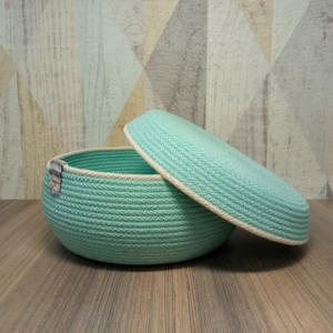 Фото из отзыва к Шнур плетёный 5 мм мятный с сердечником