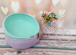 Фото из отзыва к Шнур плетёный 5 мм мятный с сердечником