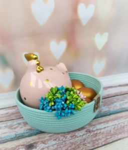 Фото из отзыва к Шнур плетёный 5 мм мятный с сердечником