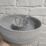 Фото из отзыва к Шнур вязаный 5 мм серый светлый с сердечником