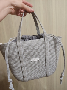 Фото из отзыва к Шнур вязаный 5 мм серый светлый с сердечником