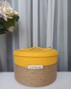 Фото из отзыва к Шнур плетёный 5 мм горчичный светлый с сердечником