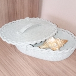 Фото из отзыва к Шнур вязаный 5 мм серый светлый с сердечником