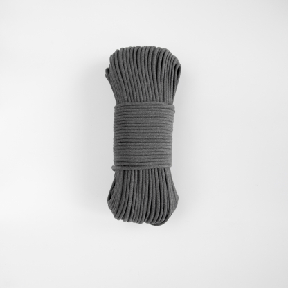 Шнур плетёный 5 мм графитовый с сердечником