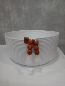 Фото из отзыва к Шнур плетёный 5 мм белый с сердечником