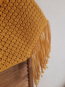 Фото из отзыва к Шнур плетёный 3 мм горчичный светлый с цветным сердечником