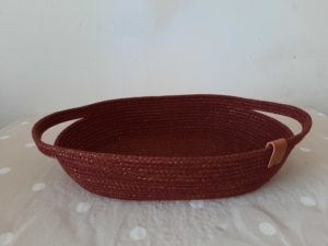 Фото из отзыва к Шнур вязаный 5 мм бордо (люрекс золото) с сердечником