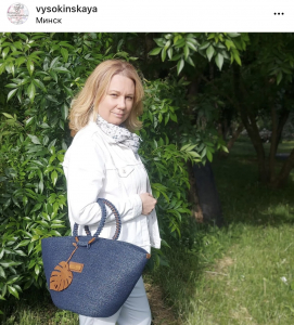 Фото из отзыва к Шнур вязаный 5 мм синий тёмный (люрекс серебро) с сердечником