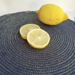 Фото из отзыва к Шнур вязаный 5 мм синий тёмный (люрекс золото) с сердечником