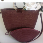 Фото из отзыва к Шнур вязаный 5 мм бордо (люрекс золото) с сердечником