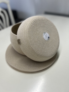 Фото из отзыва к Шнур вязаный 5 мм песочный (люрекс золото) с сердечником