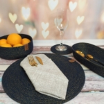 Фото из отзыва к Шнур вязаный 5 мм синий тёмный (люрекс золото) с сердечником