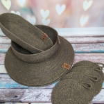 Фото из отзыва к Шнур вязаный 5 мм графитовый (люрекс золото) с сердечником