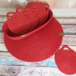 Фото из отзыва к Шнур вязаный 5 мм красный (люрекс золото) с сердечником