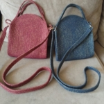 Фото из отзыва к Шнур вязаный 5 мм бордо (люрекс золото) с сердечником