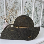 Фото из отзыва к Шнур вязаный 5 мм графитовый (люрекс золото) с сердечником