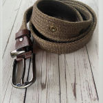 Фото из отзыва к Шнур вязаный 5 мм шоколадный (люрекс золото) с сердечником