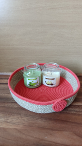 Фото из отзыва к Шнур плетёный 5 мм терракотовый с сердечником