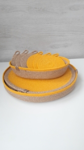 Фото из отзыва к Шнур вязаный 5 мм горчичный светлый с сердечником