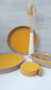 Фото из отзыва к Шнур вязаный 5 мм горчичный светлый с сердечником