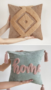 Фото из отзыва к Готовый набор Наволочка цветная с ковровой вышивкой