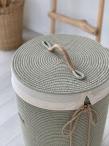 Фото из отзыва к Шнур вязаный жёсткий 8 мм шалфей с сердечником