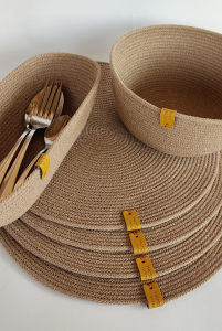 Фото из отзыва к Шнур вязаный 5 мм джутовый цвет с сердечником