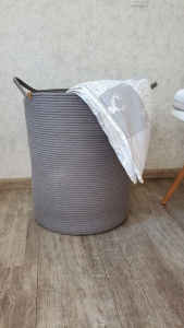 Фото из отзыва к Шнур вязаный жёсткий 8 мм серый тёплый с сердечником