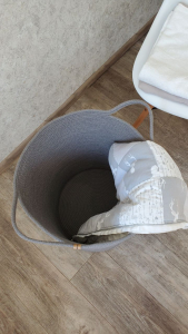 Фото из отзыва к Шнур вязаный жёсткий 8 мм серый тёплый с сердечником