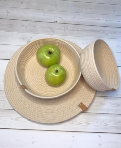 Фото из отзыва к Шнур плетёный 5 мм песочный с сердечником