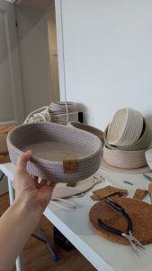 Фото из отзыва к Шнур вязаный жёсткий 8 мм лён с сердечником