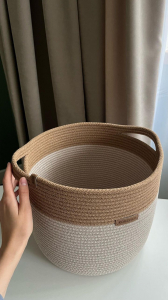 Фото из отзыва к Шнур вязаный жёсткий 8 мм джутовый цвет с сердечником