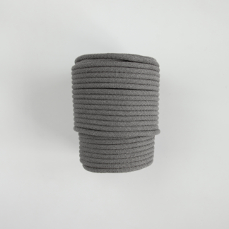 Шнур вязаный 8 мм серый тёплый с сердечником