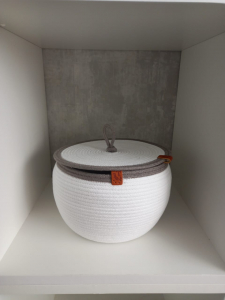 Фото из отзыва к Шнур плетёный 5 мм серый тёплый с сердечником