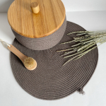 Фото из отзыва к Шнур вязаный 5 мм коричневый тёмный с сердечником