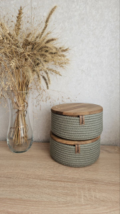 Фото из отзыва к Шнур вязаный жёсткий 8 мм хаки светлый с сердечником