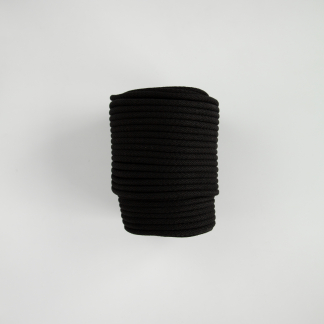 Шнур вязаный 8 мм чёрный с сердечником