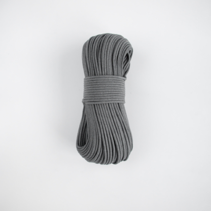 Шнур плетёный 5 мм серый тёмный с сердечником
