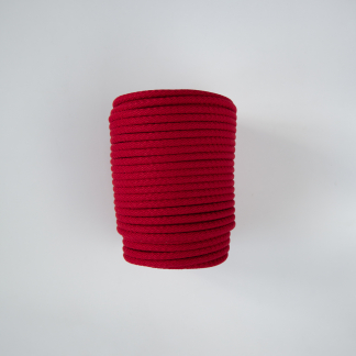 Шнур вязаный 8 мм красный с сердечником