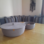 Фото из отзыва к Шнур вязаный 5 мм какао светлый с сердечником