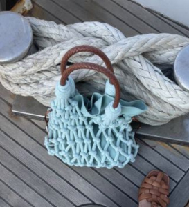 Фото из отзыва к Шнур вязаный мягкий 8 мм мятный с сердечником