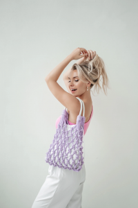 Фото из отзыва к Шнур вязаный мягкий 8 мм сиреневый с сердечником