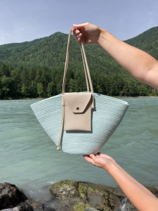 Фото из отзыва к Шнур вязаный мягкий 8 мм мятный с сердечником